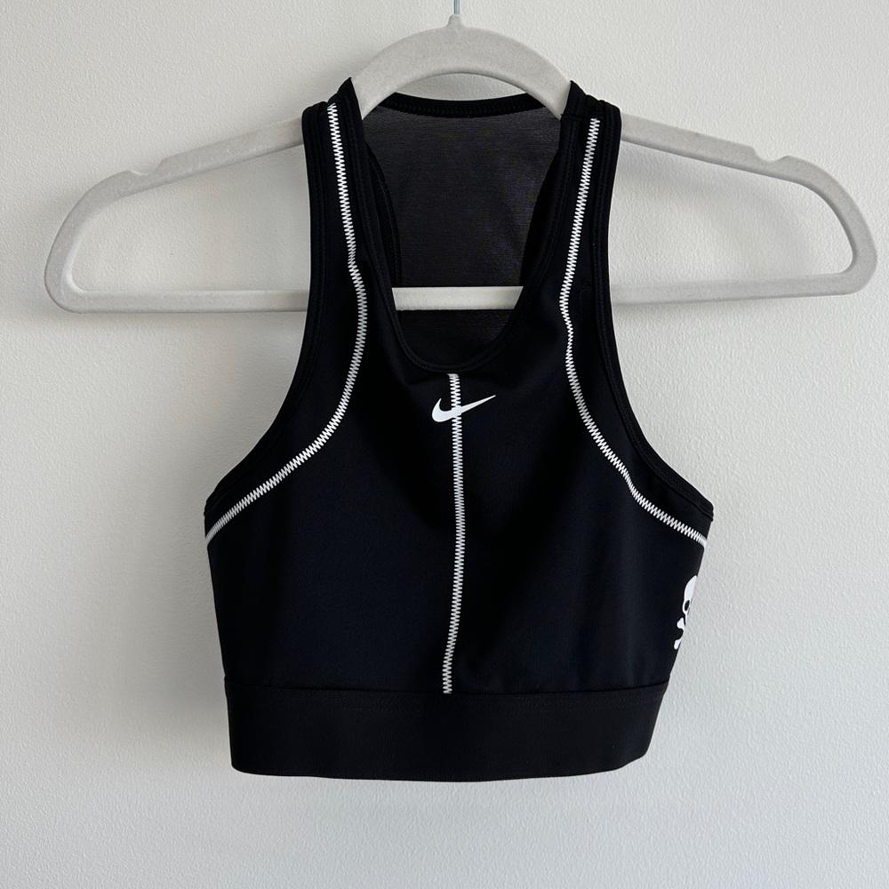 Nike Soulcycle High Neck Sports Bra Tank in Black White Size Small